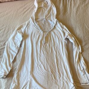 Women's White Hooded Top